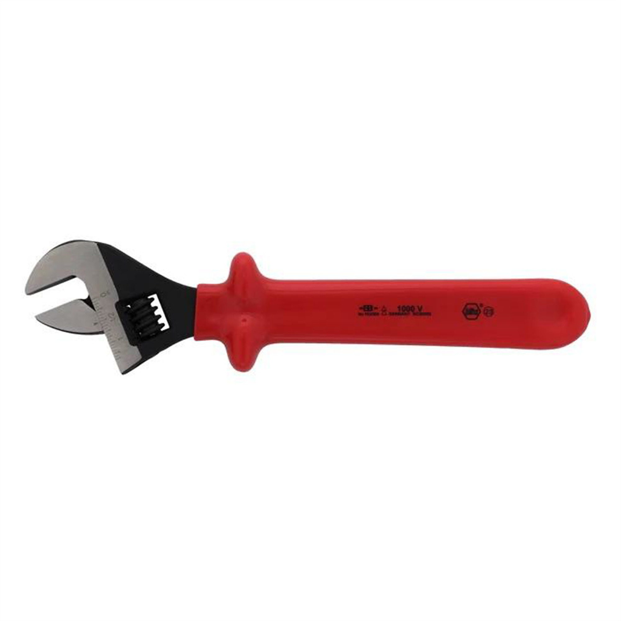 Wiha Tools Insulated Adjustable Wrench — 12in., Slip Guard Handle, Model# WIH76212